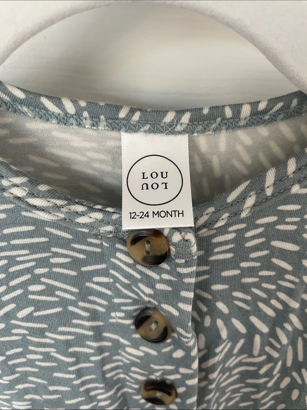 Lou Lou & Company Blue Short Sleeve Patterned Romper with Buttons 12-24M (NWOT)